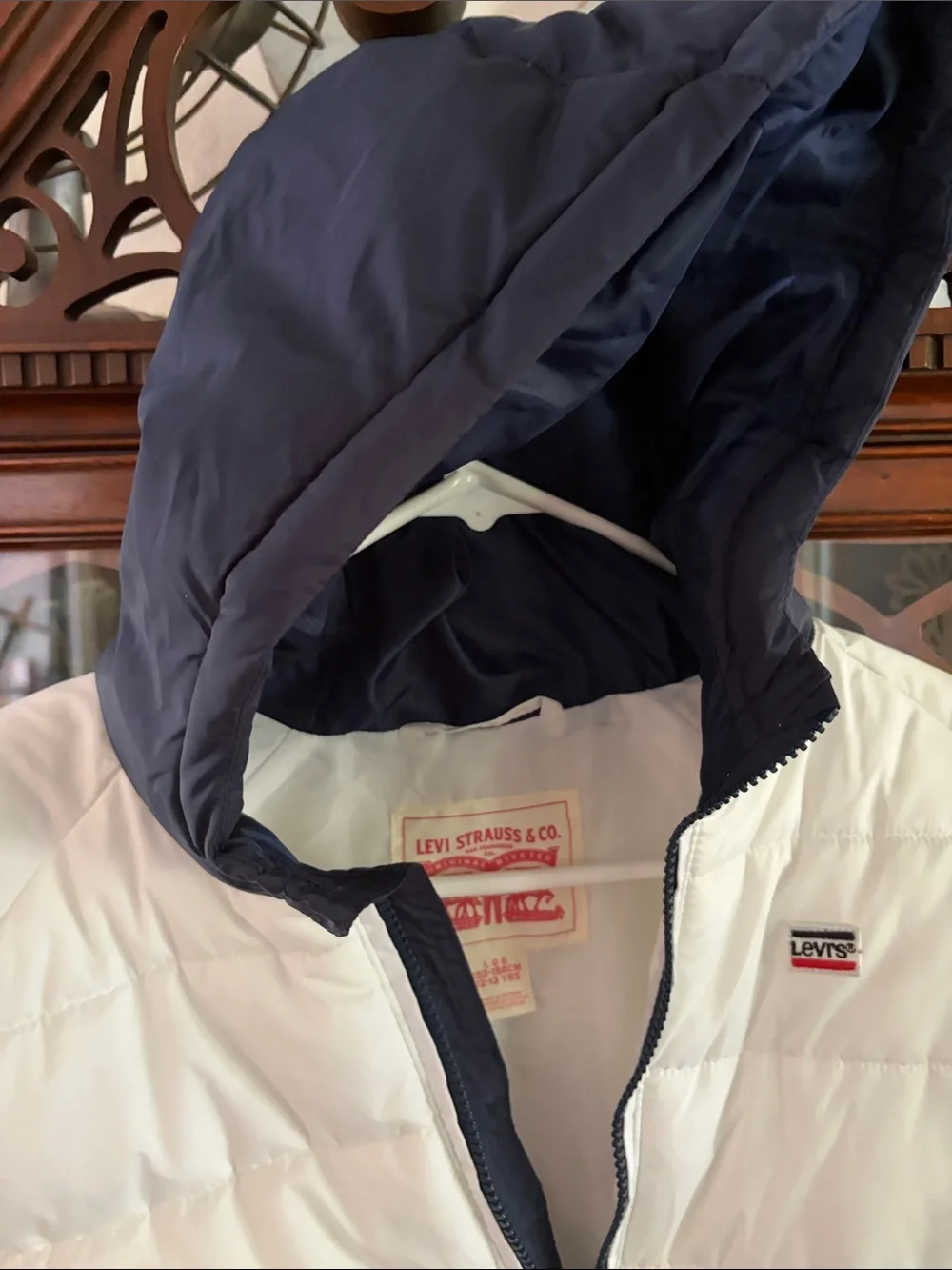 Levi's White Jacket with Navy Trim